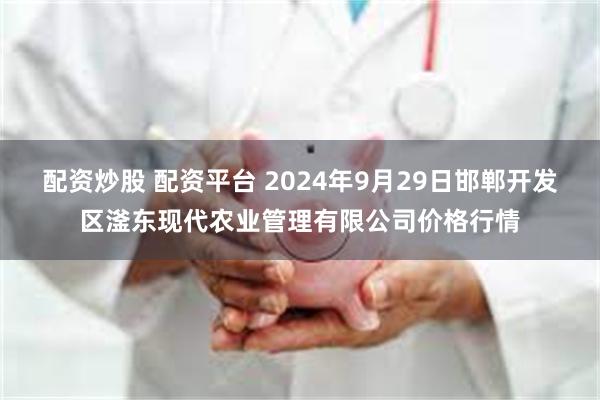 配资炒股 配资平台 2024年9月29日邯郸开发区滏东现代农业管理有限公司价格行情