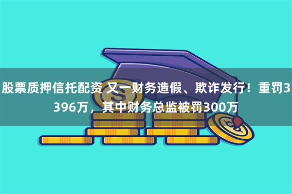 股票质押信托配资 又一财务造假、欺诈发行！重罚3396万，其中财务总监被罚300万